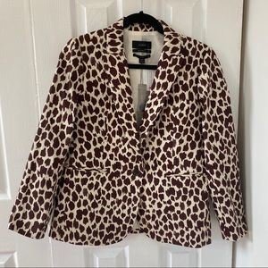 J.Crew brown cream print Parke blazer size 10P NWT